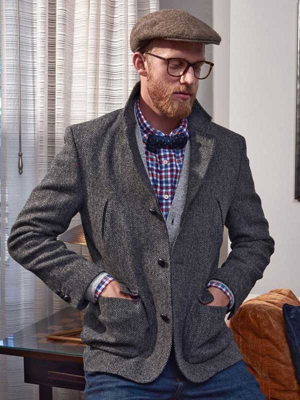 wij Kan worden genegeerd Altijd Harris Tweed Utility Jacket Grijs Visgraat - Harris Tweed Shop