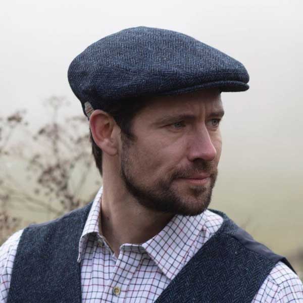 Harris_Tweed_Flat_Cap_Oakmoor_Midnight_Blue_