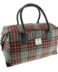 Harris Tweed 'Esk' Overnight Bag in Grey & Red Tartan