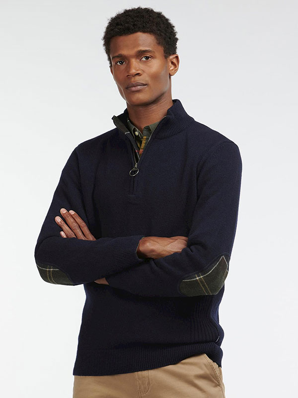 BARBOUR HOLDEN HALF ZIP KNITTED JUMPER Harris Tweed Shop