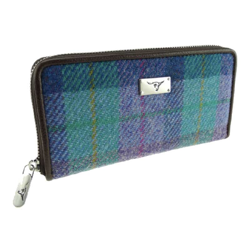 Harris_Tweed_Purse_Green_and_Purple_Tartan