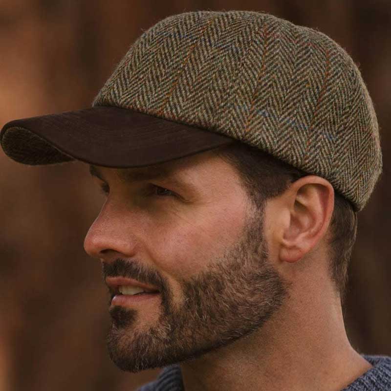 Harris_Tweed_Brungton_Baseball_Cap_Moss_Green