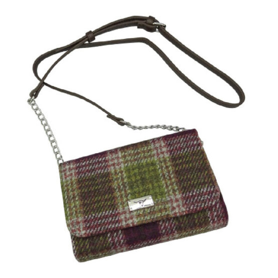 Harris Tweed 'Strathy' Wallet Shoulder Bag in Heather Check