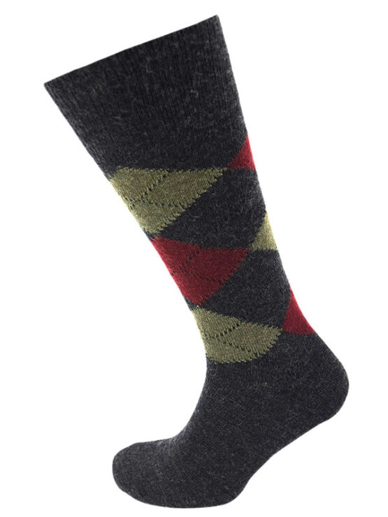 Viyella Argyle Socks Long One Size Charcoal