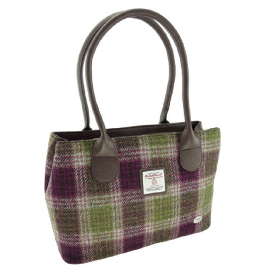 Harris Tweed 'Cassley' Classic Handbag in Heather Check