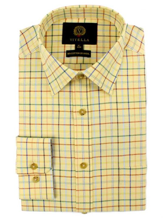 Viyella Shirt, Tattersal Mellow Yellow