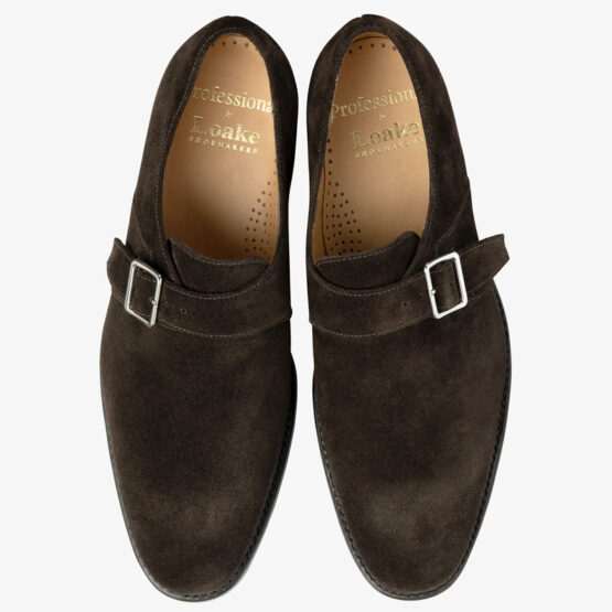 Loake Dark Brown Suede Strap Monk Shoe - Afbeelding 3