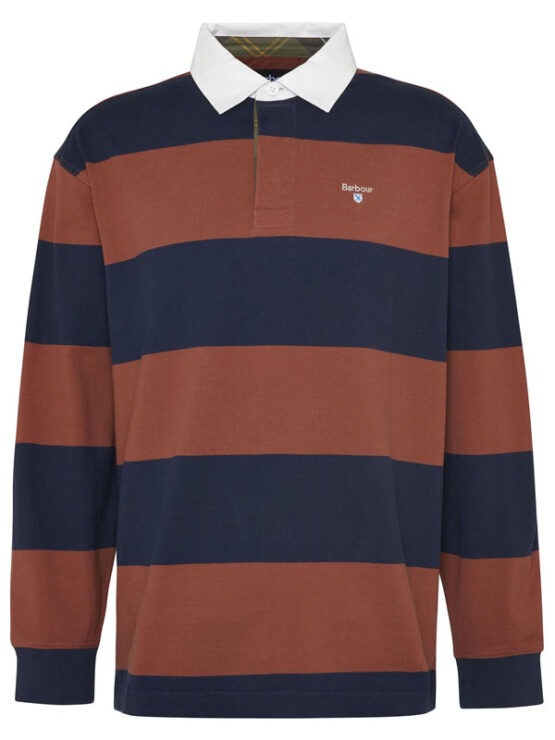 Barbour Broome Rugby Shirt Navy / Rust - Afbeelding 6