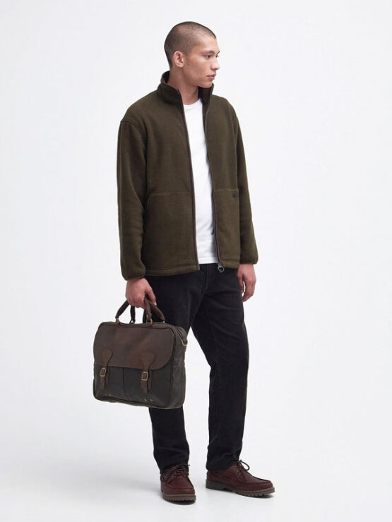 Barbour Wax Leather Briefcase Olive - Afbeelding 4