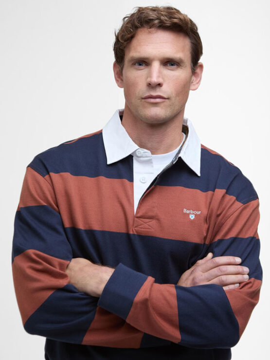 Barbour Broome Rugby Shirt Navy / Rust - Afbeelding 2