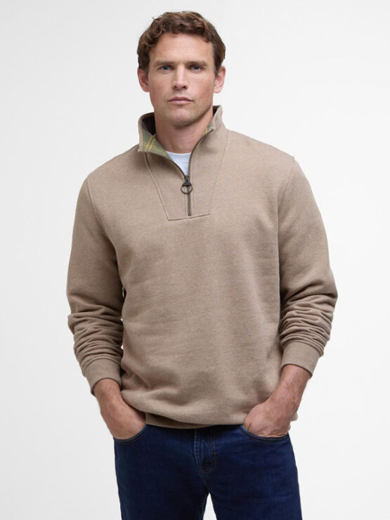 Barbour Nelson Half-Zip Sweatshirt Stone