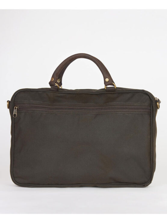 Barbour Wax Leather Briefcase Olive - Afbeelding 2