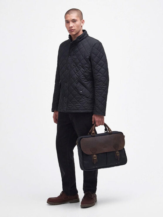 Barbour Wax Leather Briefcase Navy - Afbeelding 6