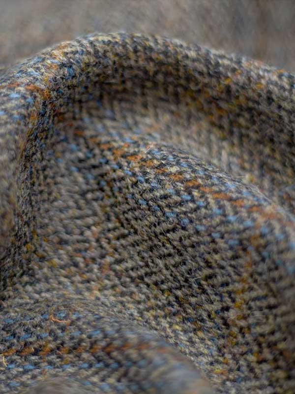 Harris Tweed Jacket "London" In Green-Blue Herringbone – Image 3