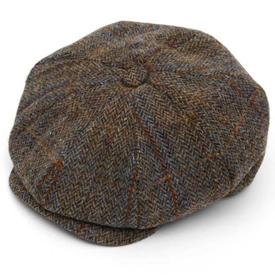 Christies of London, Harris Tweed 8 Piece Baker Boy Flat Cap