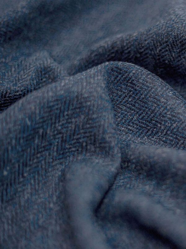Harris Tweed Vestje "Tailor" Zonder Revers In Blue Herringbone – Image 3