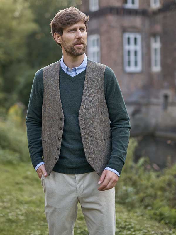 Gilet Harris Tweed Evergreen 670