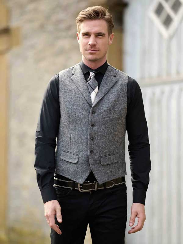 Gilet en tweed Harris à revers 603