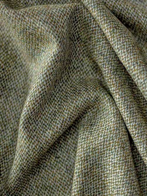 Harris Tweed Vestje "Wales" Met Revers In Multigreen - Afbeelding 3