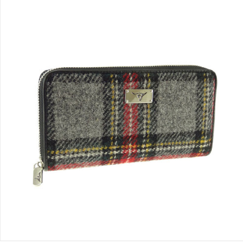 Harris_Tweed_Purse_Grey_and_Red_Tartan_1
