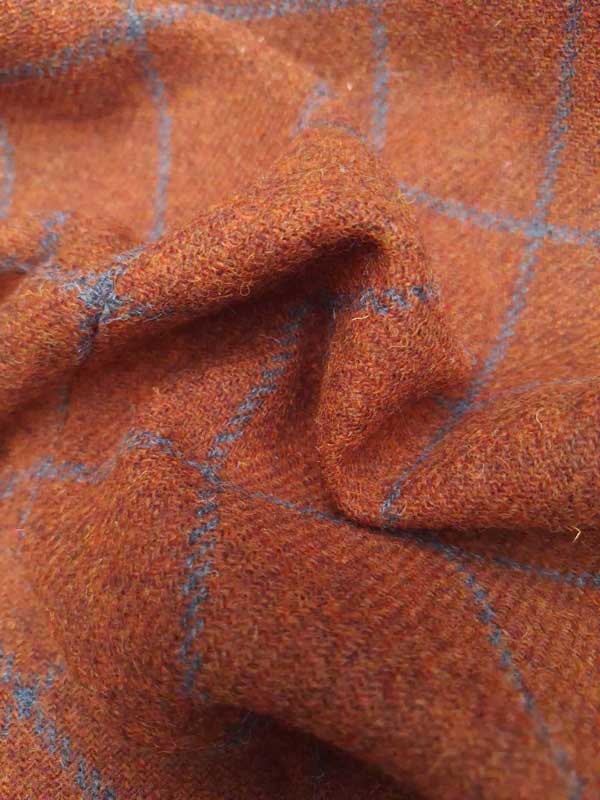 Harris Tweed Flat Cap "Henry" In Rust Overcheck - Afbeelding 4