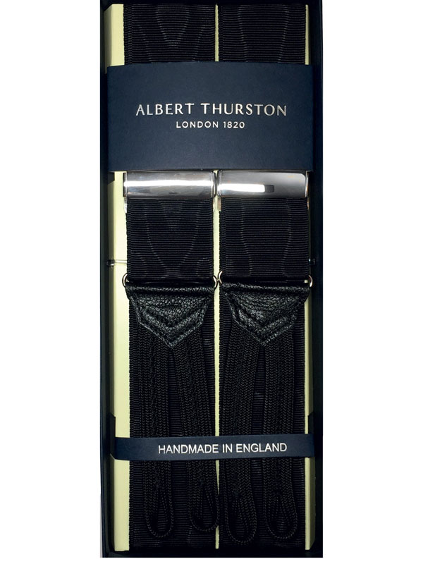 Bretels__Albert_Thurston_Zwarte_Moir__Bretels_met_Vlechtuiteinden