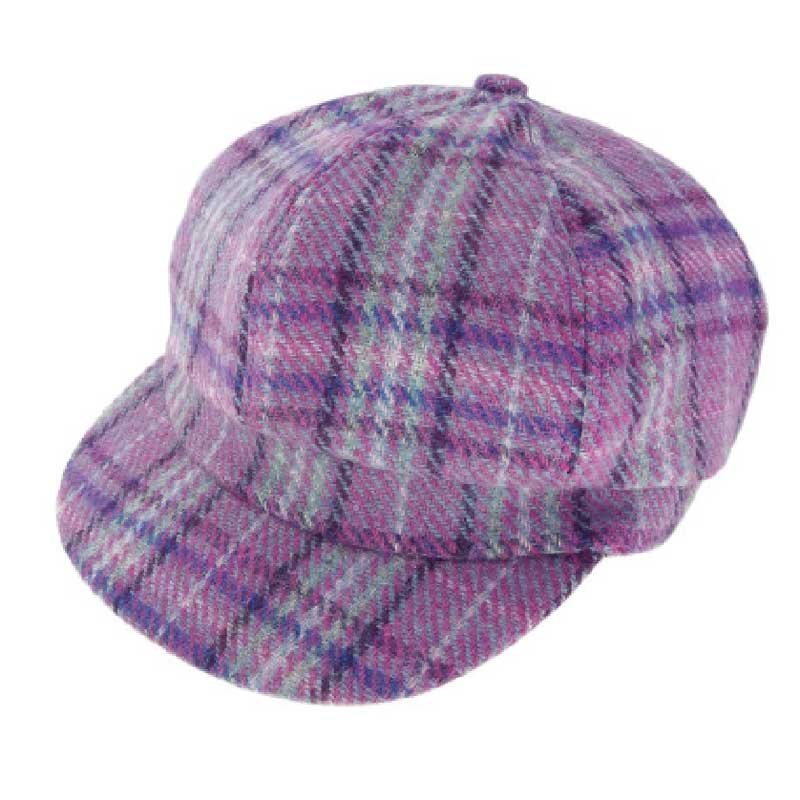 Harris_Tweed_One_Size_Ladies_Cap_in_Purple_and_Mint_Check Harris_Tweed_One_Size_Ladies_Cap_in_Purple_and_Mint_Check