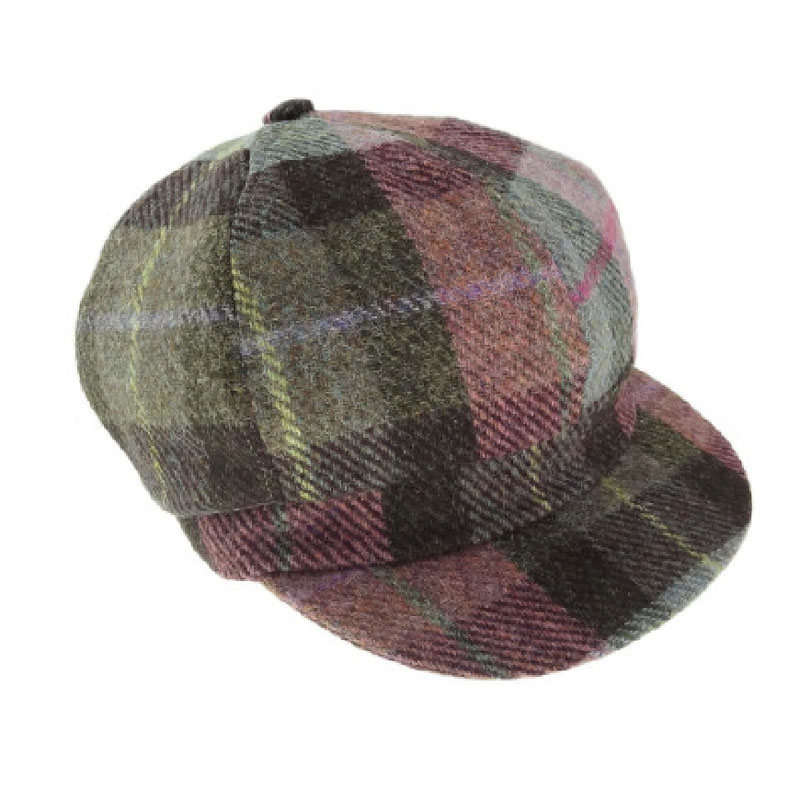 Harris_Tweed_One_Size_Ladies_Cap_in_Muted_Green_and_Rose_Tartan Harris_Tweed_One_Size_Ladies_Cap_in_Muted_Green_and_Rose_Tartan