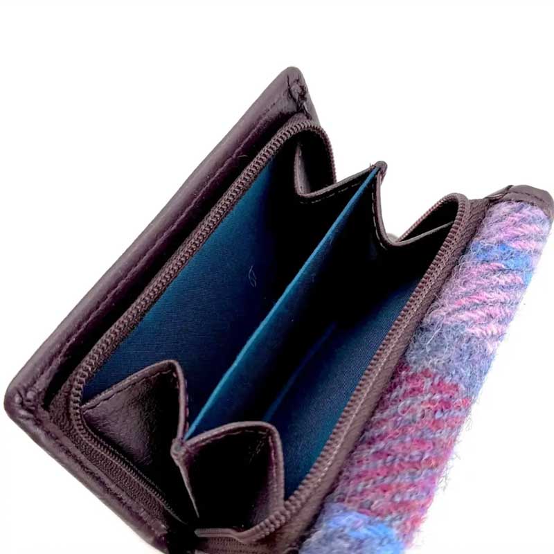 Harris Tweed Trifold Purse In Pastel Pink - Afbeelding 3