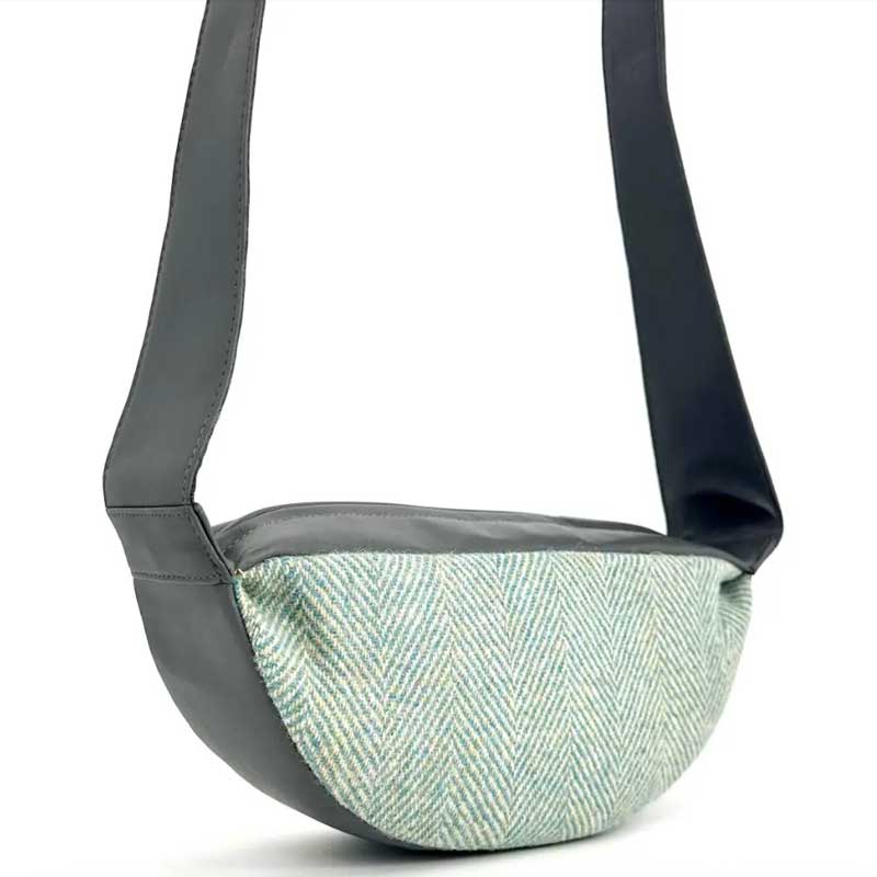 Harris Tweed Sling Bag In Turquoise Herringbone - Afbeelding 5