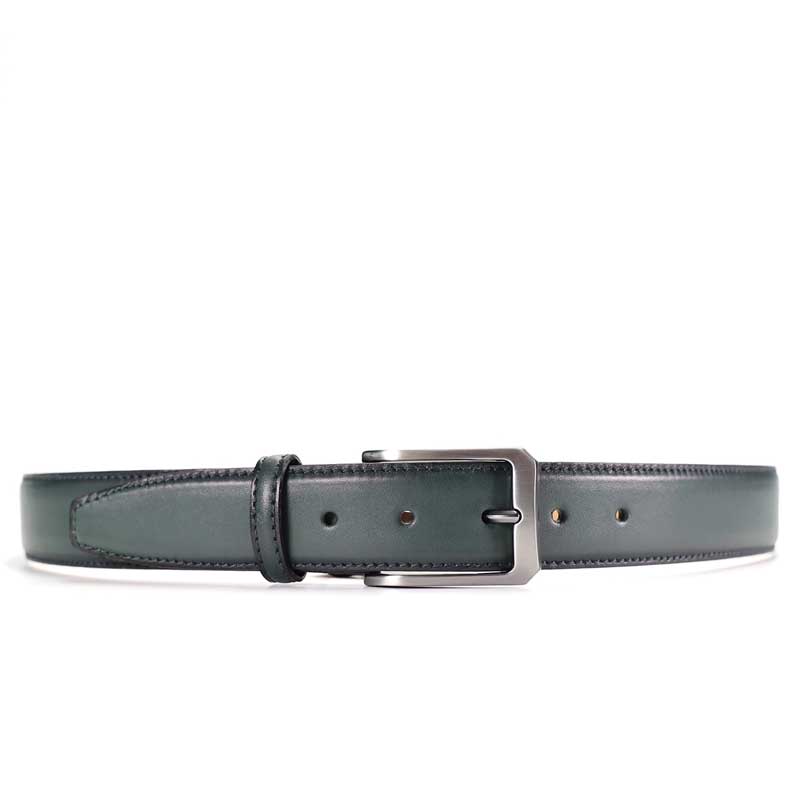 Ceinture Melik en cuir vert foncé
