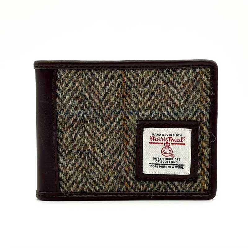 Harris_Tweed_Bifold_Coin_Wallet_In_Country_Green Harris_Tweed_Bifold_Coin_Wallet_In_Country_Green
