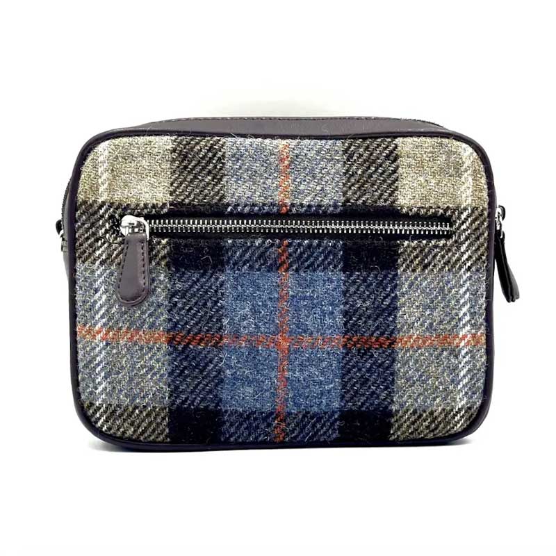 Harris Tweed Camera Bag In Blue/Brown Check - Afbeelding 5