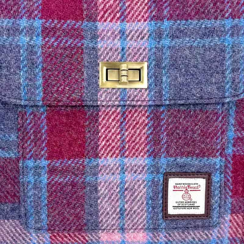 Harris Tweed Satchel Bag In Pastel Pink - Afbeelding 3