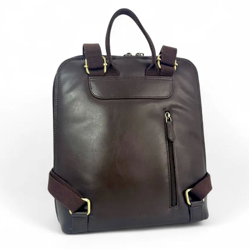 Harris Tweed Backpack In Blue/Brown Check - Afbeelding 6