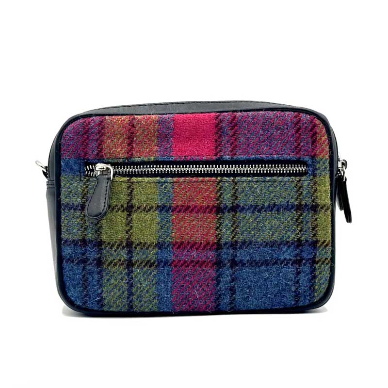 Harris Tweed Camera Bag In Blue/Pink Check - Afbeelding 6
