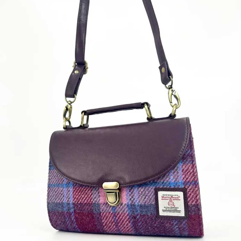 Harris Tweed Mini Day Bag In Pastel Pink – Image 6