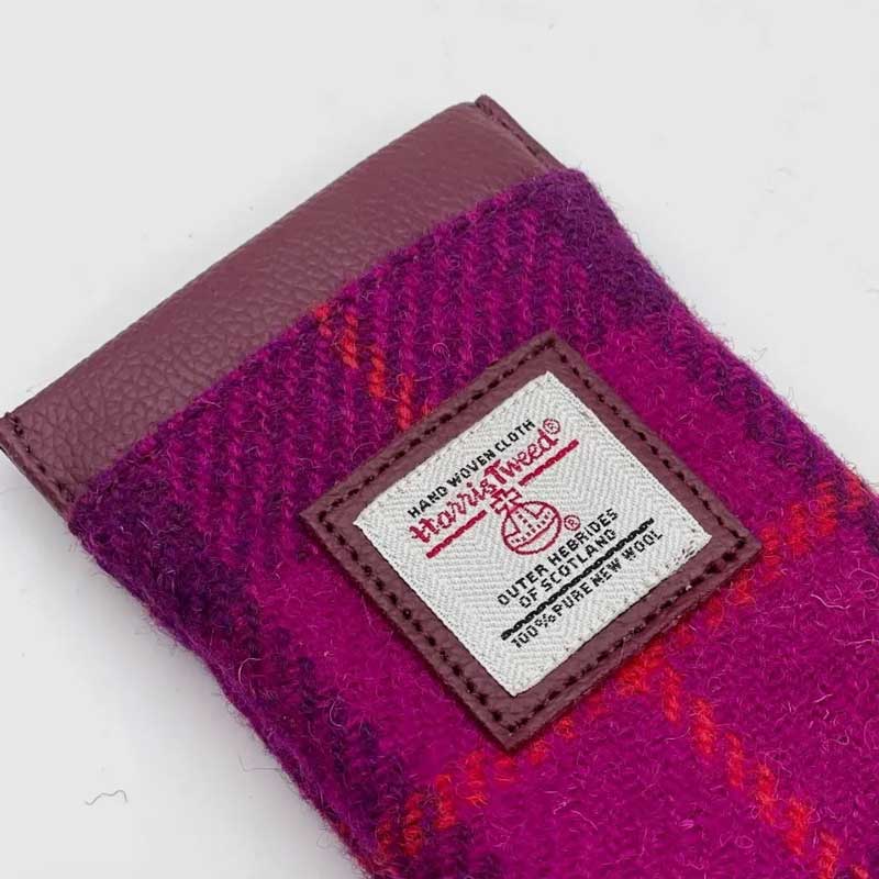 Harris Tweed Glasses Sleeve in Purple Check - Afbeelding 3
