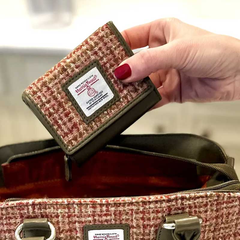 Harris Tweed Trifold Purse In Maple - Afbeelding 5