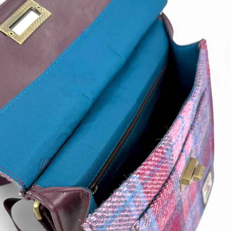 Harris Tweed Satchel Bag In Pastel Pink - Afbeelding 6