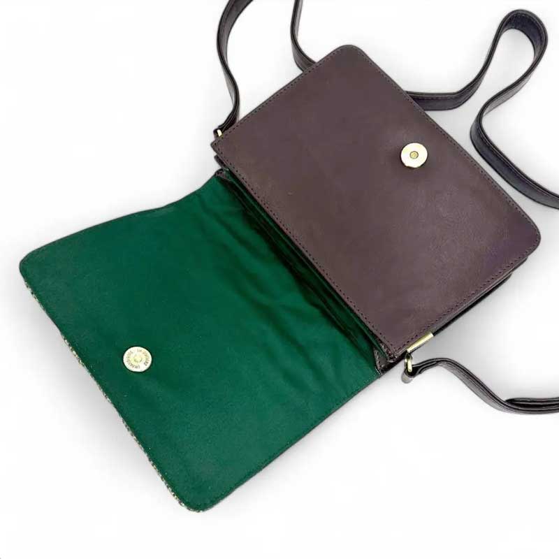 Harris Tweed Quilt Shoulder Bag In Country Green - Afbeelding 5