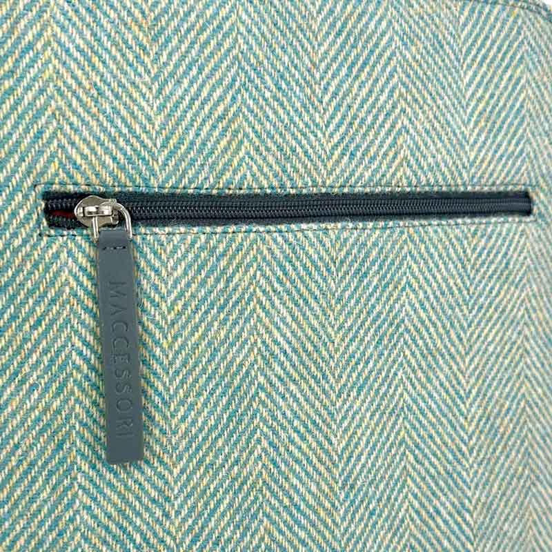 Harris Tweed Backpack In Turquoise Herringbone - Afbeelding 6