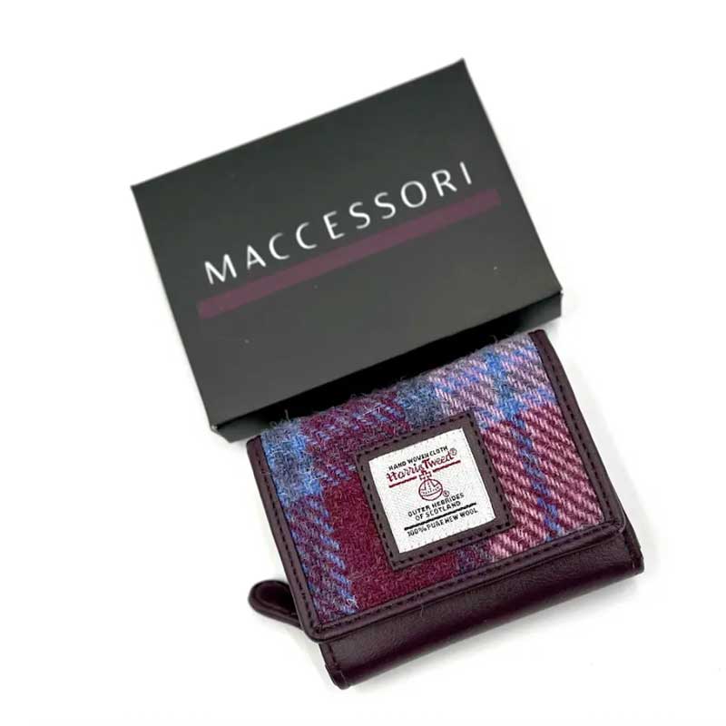 Harris Tweed Trifold Purse In Pastel Pink - Afbeelding 5