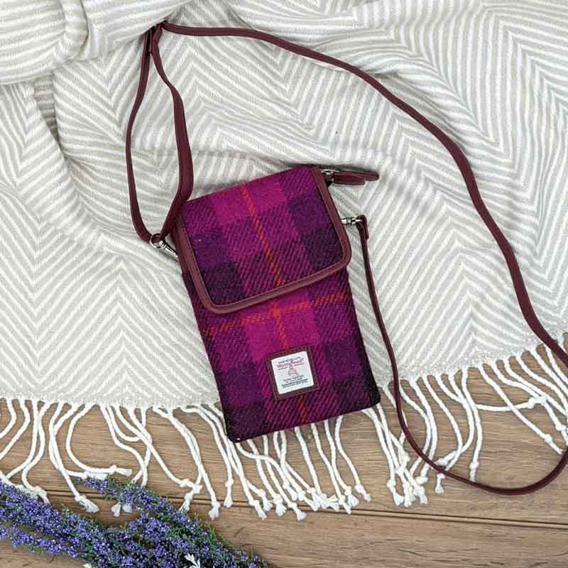 Harris Tweed Mini Crossbody Bag in Purple Check - Afbeelding 5