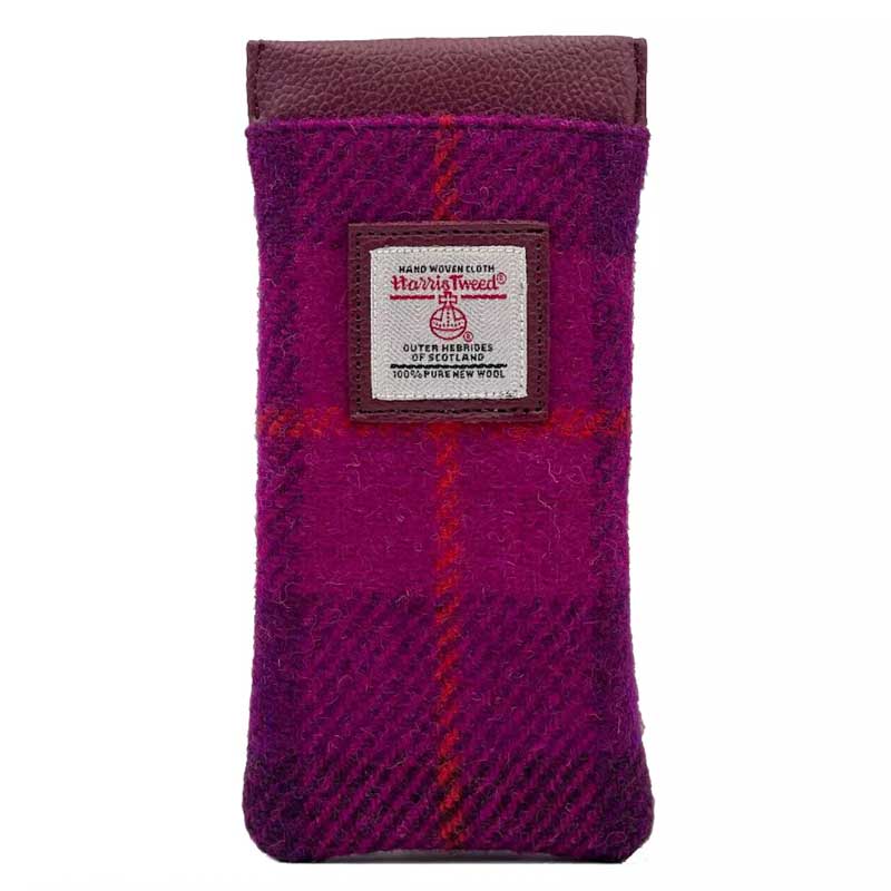 Harris Tweed Glasses Sleeve in Purple Check - Afbeelding 5