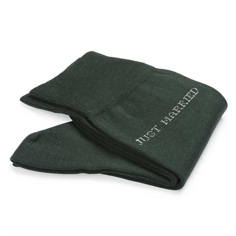 Heren_Sokken_Katoen_Just_Married_Bottle_Green