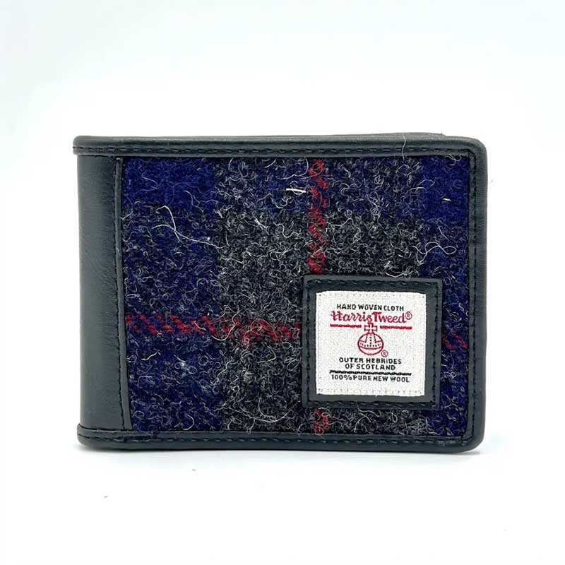 Harris_Tweed_Bifold_Coin_Wallet_In_Blue_Check Harris_Tweed_Bifold_Coin_Wallet_In_Blue_Check