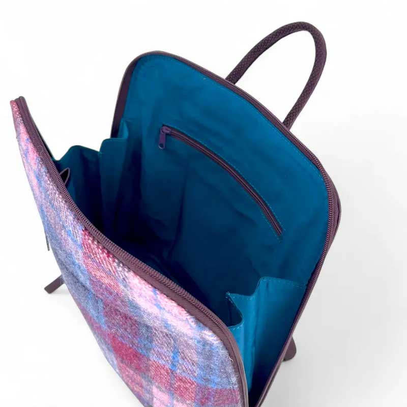 Harris Tweed Backpack In Pastel Pink - Afbeelding 6