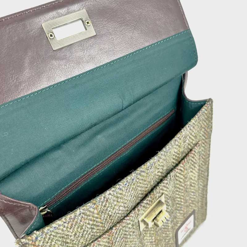 Harris Tweed Satchel Bag In Country Green - Afbeelding 6
