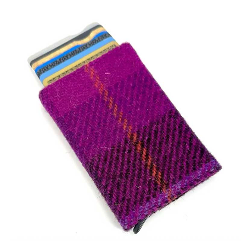 Harris_Tweed_Pop_Up_Card_Holder_In_Purple_Check Harris_Tweed_Pop_Up_Card_Holder_In_Purple_Check